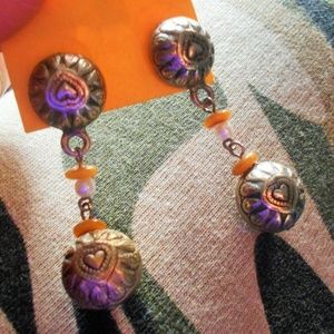 Vintage Heart Beads Dangle Earrings